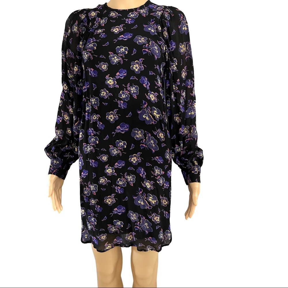 Floral Long Sleeve Ganni Dress / Size 32 Italian Size/ S in Excellent Condition!